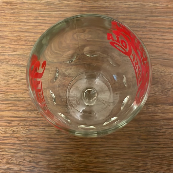 VINTAGE Pepsi Cola Soda Thumbprint Grip Goblet Red Print Logo Cup Glass - Picture 4 of 7